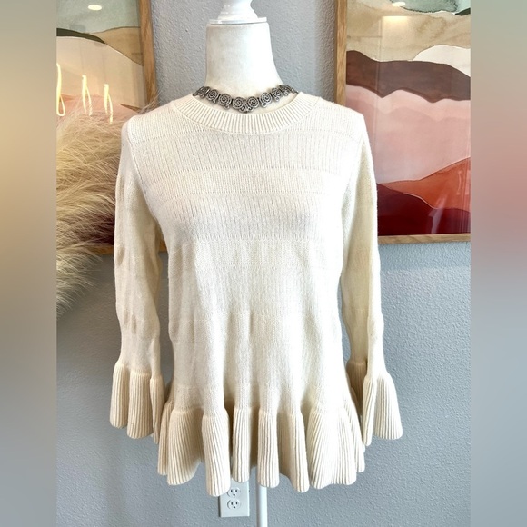 KATE SPADE Cream Bell Sweater, EUC - Picture 1 of 8
